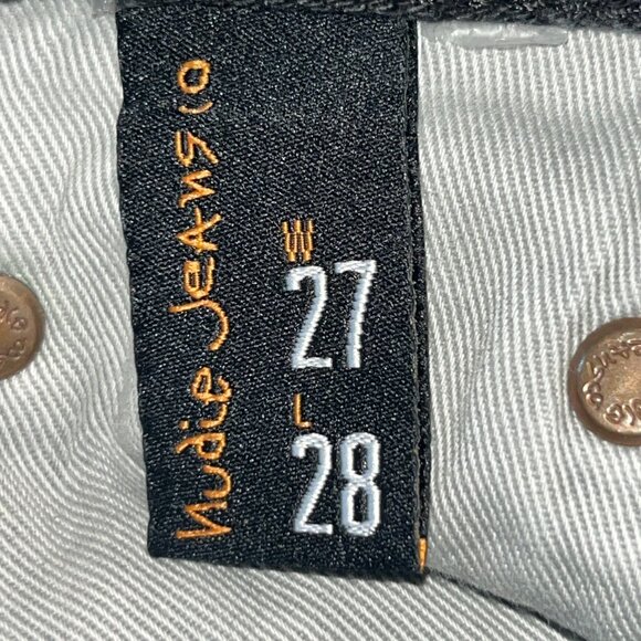 NUDIE JEANS CO. CLEAN EILEEN JEANS IN SHIMMERING BLACK WASH  WIDE LEG - W27 L 28 - Picture 13 of 16